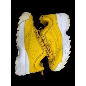 Fila Disruptor II Yellow Chunky Platform Sneakers Size US 6 EUR‎ 38.5